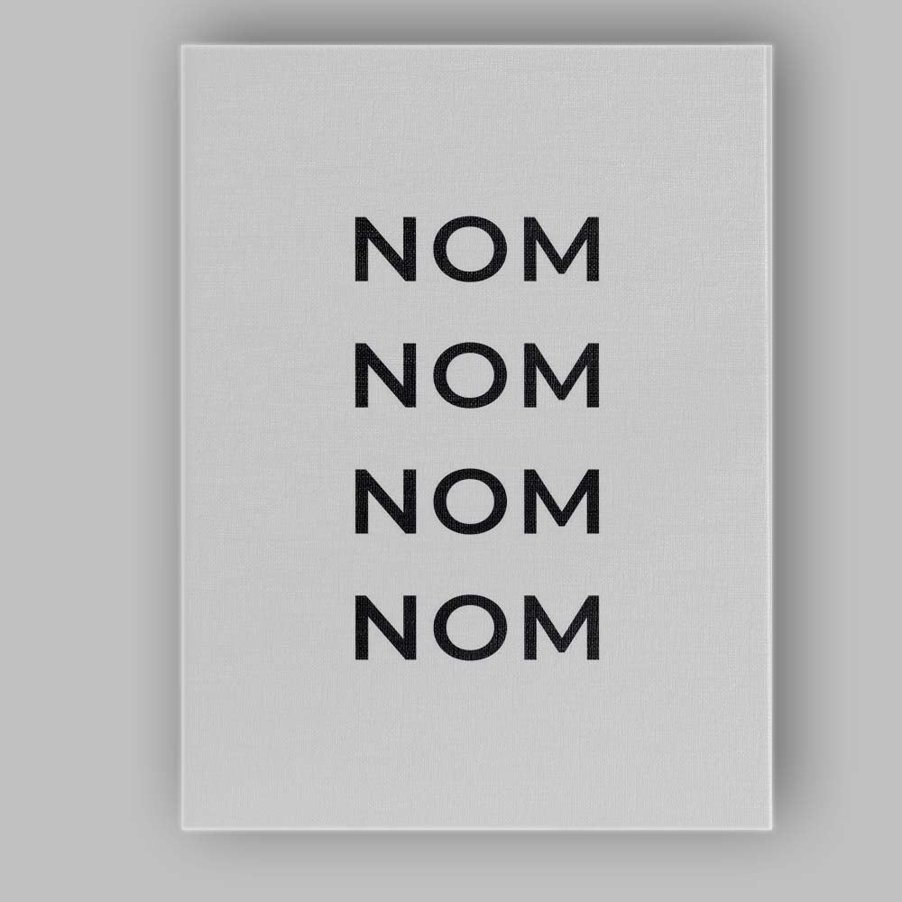 Minimalist Nom Nom Nom Typography Kitchen Quote Canvas Wall Art Print Decor Picture Ready to Hang