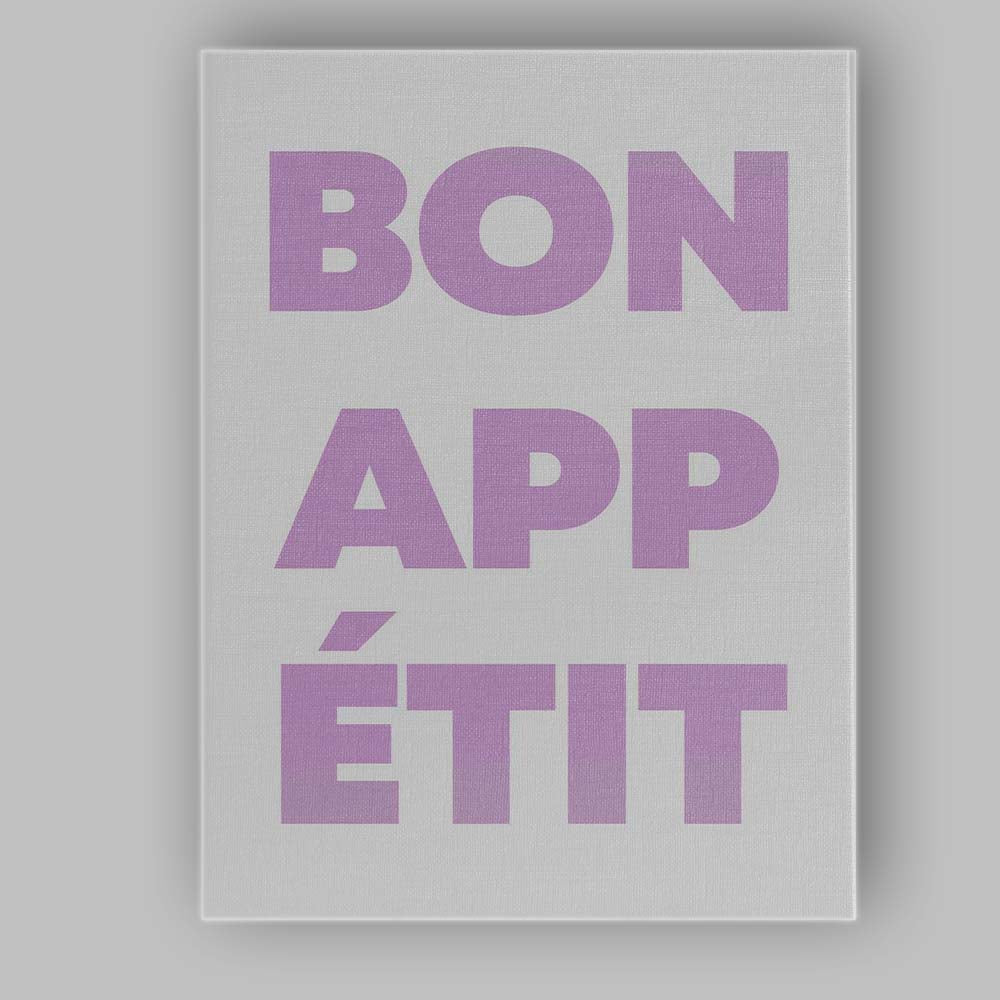 Minimalist Bon Appetit Pastel Purple Typography Kitchen Quote Canvas Wall Art Print Decor Picture Ready to Hang