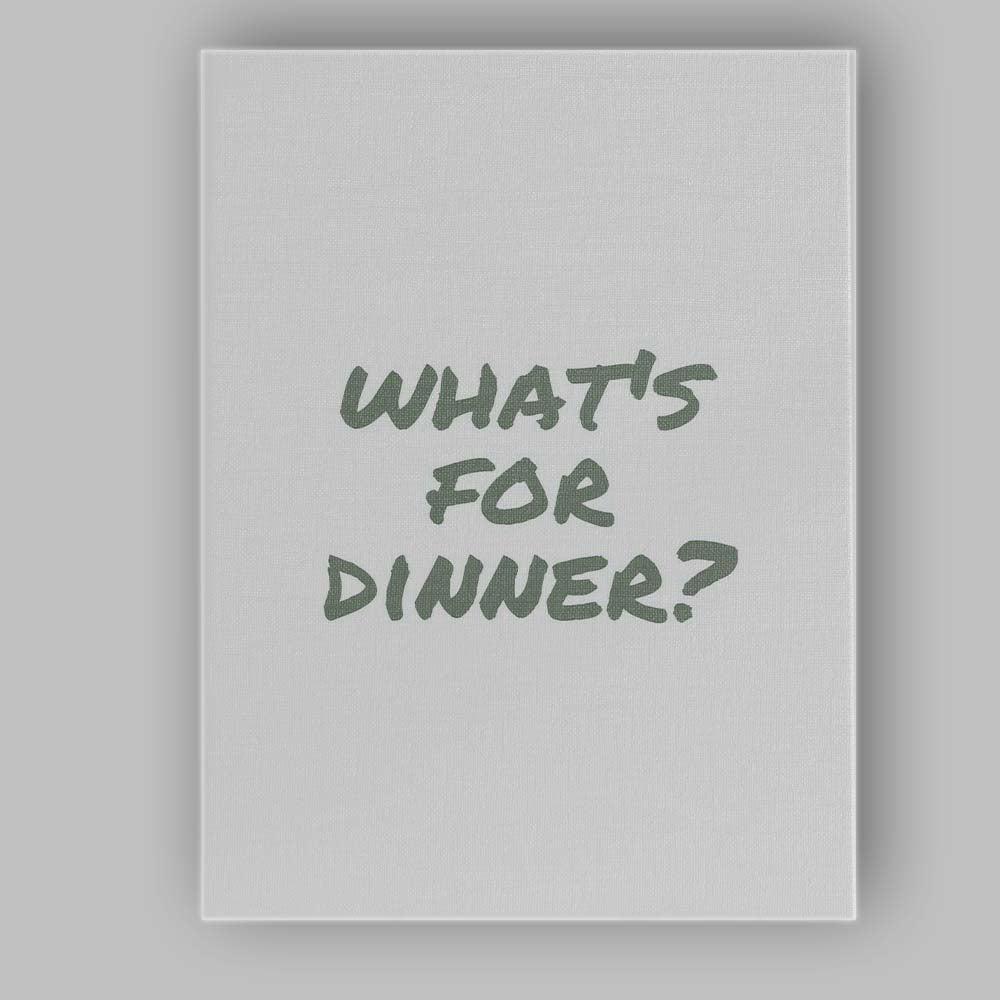Whats For Dinner Sage Green Hand Lettered Kitchen Quote Canvas Wall Art Print Decor Picture Ready to Hang
