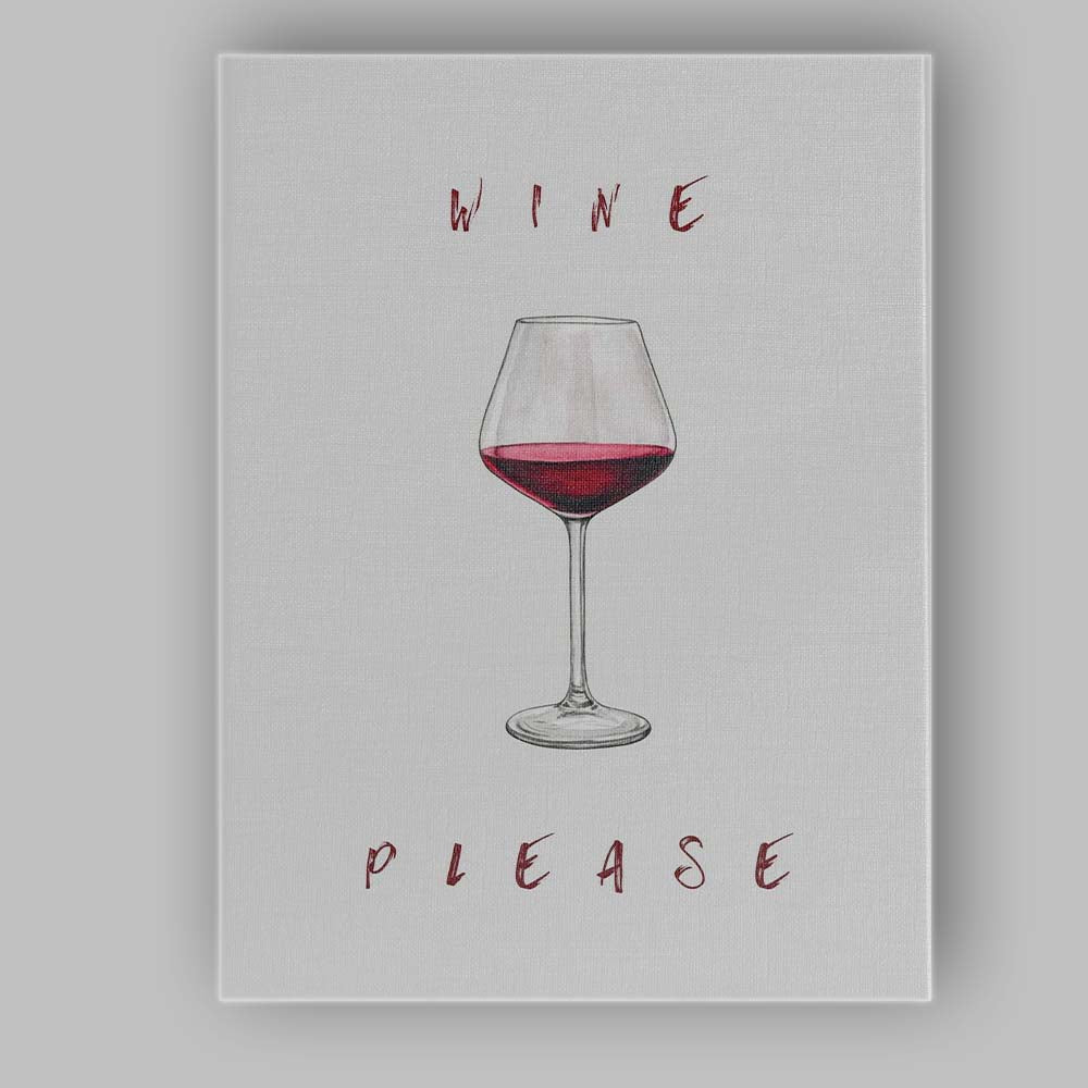 Watercolour Red Wine Glass Minimalist Bar Art Canvas Wall Art Print Decor Picture Ready to Hang
