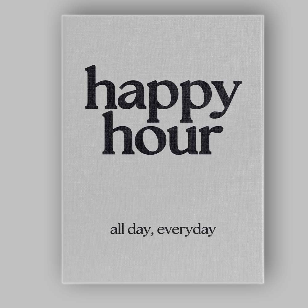 Modern Happy Hour All Day Everyday Typography Canvas Wall Art Print Decor Picture Ready to Hang