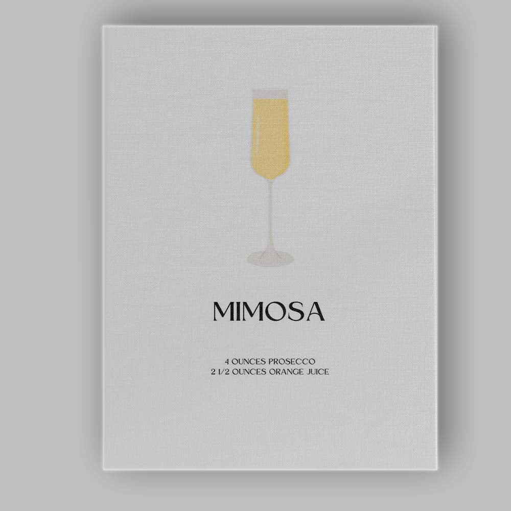 Minimalist Mimosa Cocktail Recipe Kitchen Bar Print Canvas Wall Art Print Decor Picture Ready to Hang