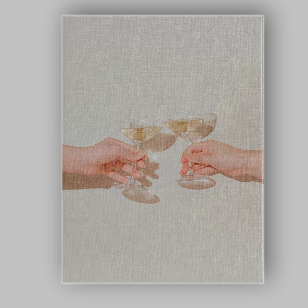 Elegant Champagne Toast Photography Neutral Aesthetic Celebration Canvas Wall Art Print Decor Picture Ready to Hang