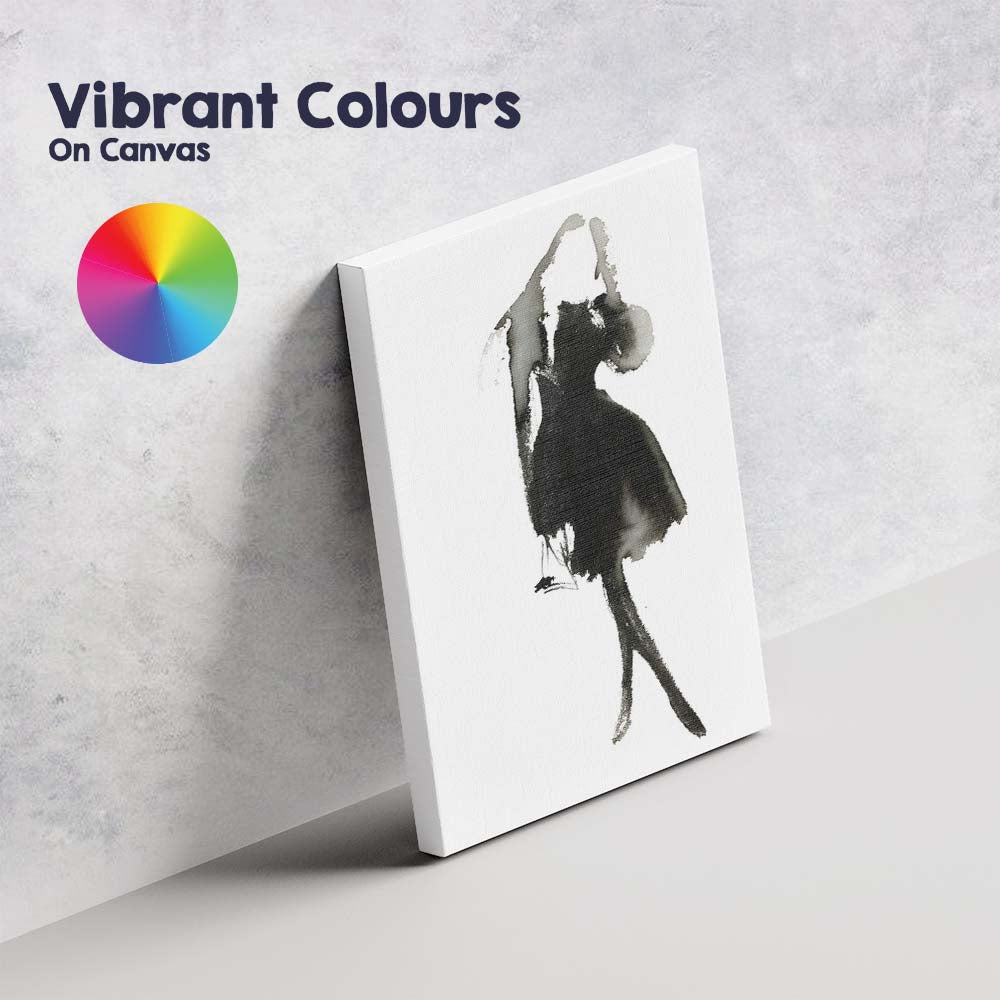 Minimalist Monochrome Fashion Figure Watercolour Silhouette Canvas Wall Art Print Decor Picture Ready to Hang