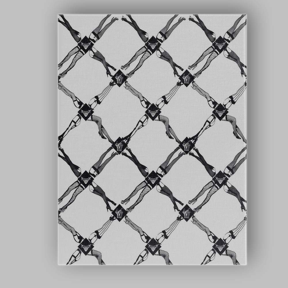 Black White Gothic Fashion Legs Repeat Pattern Canvas Wall Art Print Decor Picture Ready to Hang