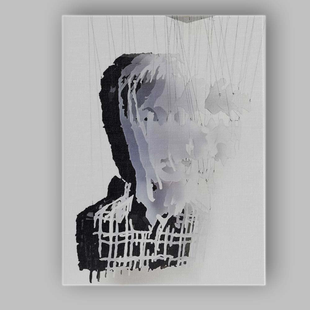 Contemporary Layered Portrait Paper Cut Abstract Face Canvas Wall Art Print Decor Picture Ready to Hang