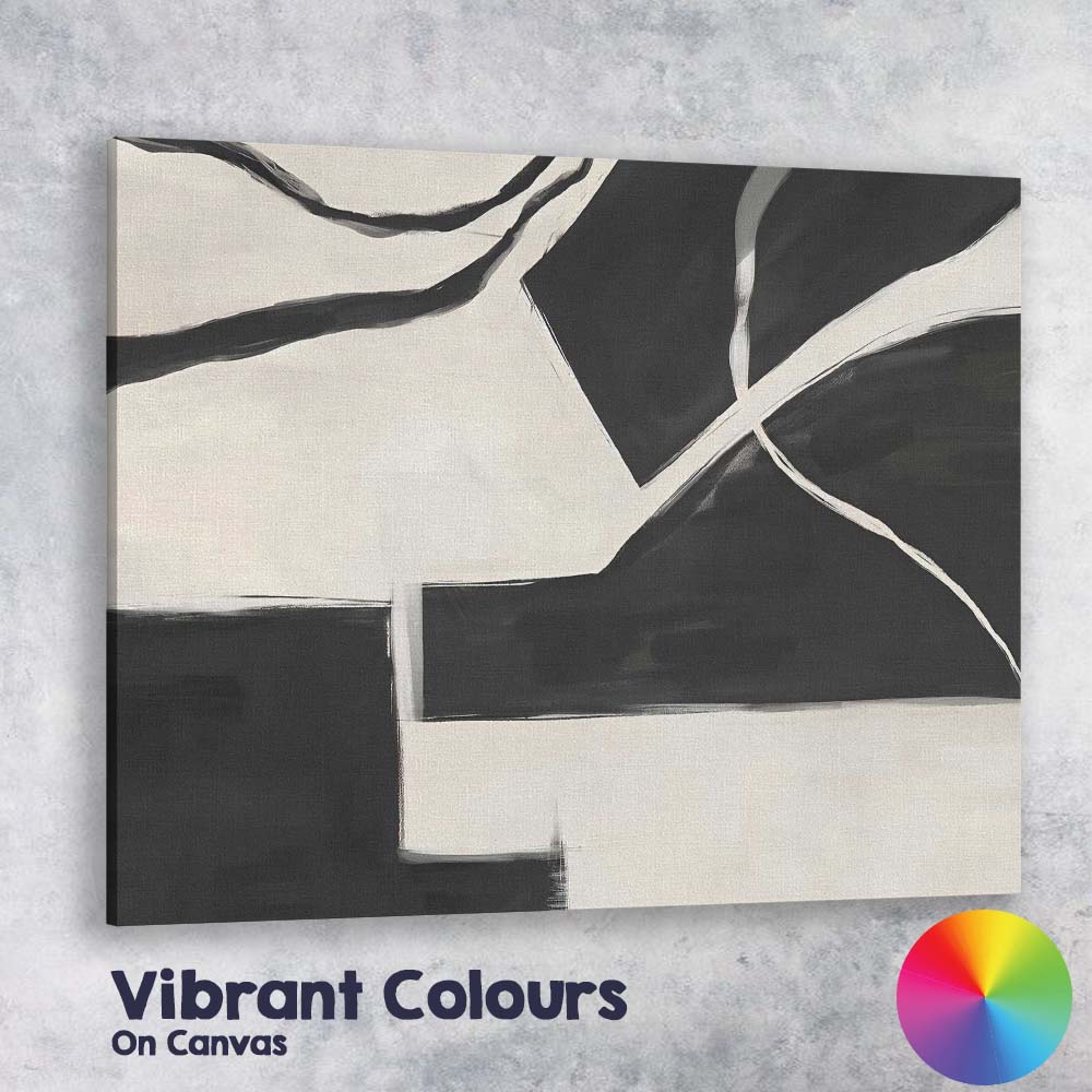 Monochrome Geometric Colour Block Abstract Minimalist Canvas Wall Art Print Decor Picture Ready to Hang