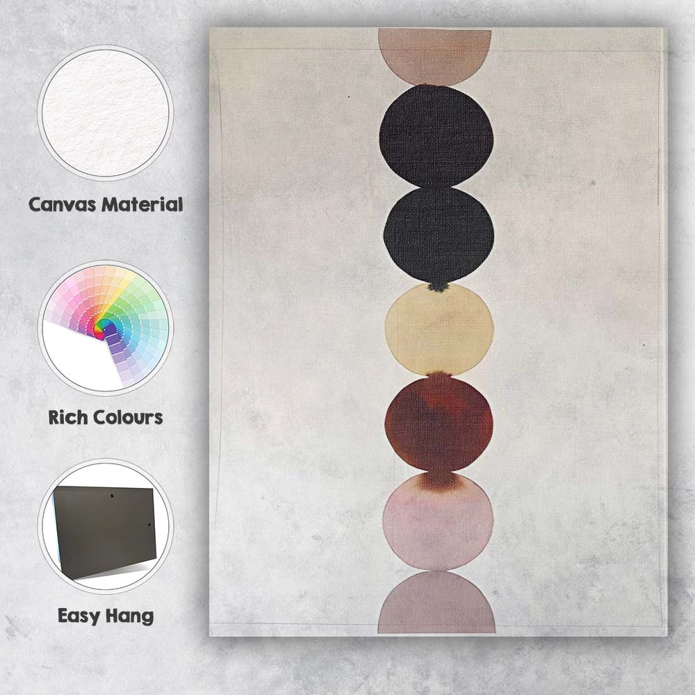Neutral Minimalist Stacked Watercolour Circles Abstract Balance Canvas Wall Art Print Decor Picture Ready to Hang