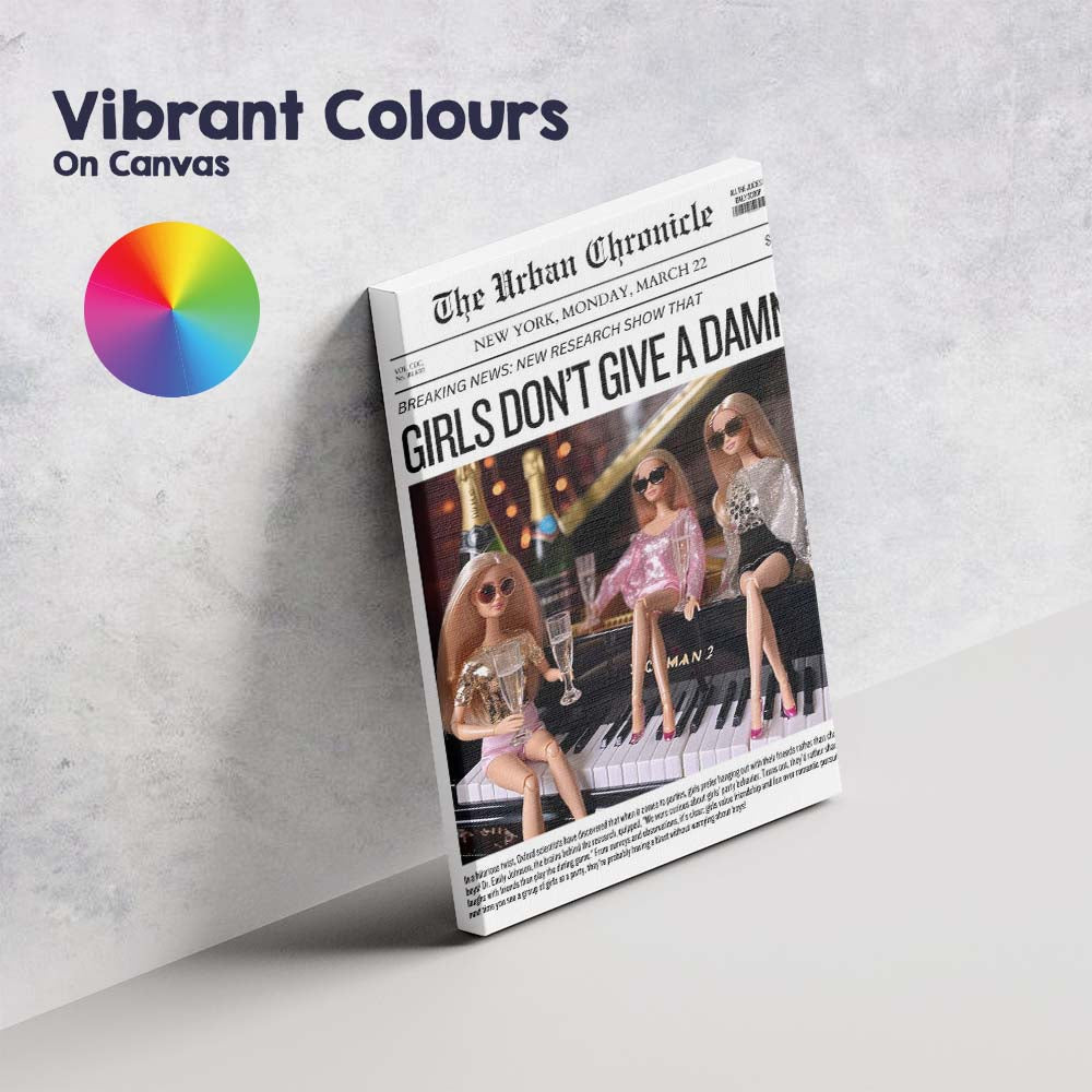 Funny Girls Night Out Satirical Newspaper Front Page Canvas Wall Art Print Decor Picture Ready to Hang