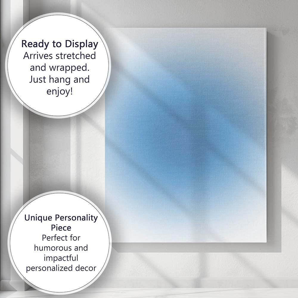 Soft Blue Radial Gradient Minimalist Abstract Canvas Wall Art Print Decor Picture Ready to Hang