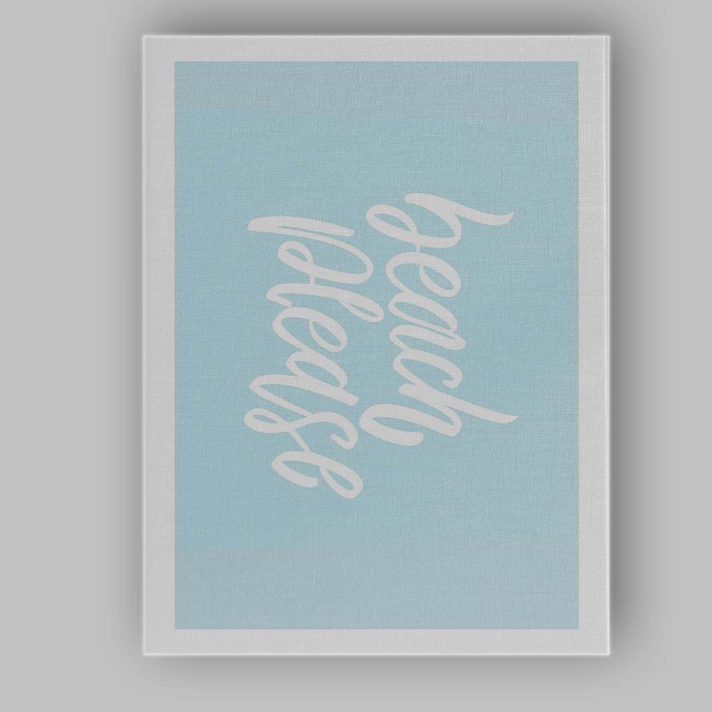 Beach Please Minimal Coastal Typography Canvas Wall Art Print Decor Picture Ready to Hang