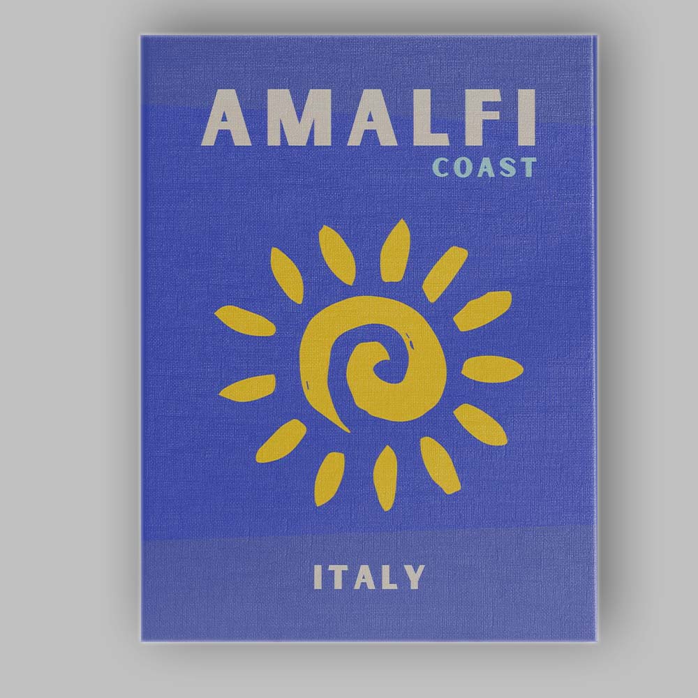 Amalfi Coast Italy Retro Travel Poster Canvas Wall Art Print Decor Picture Ready to Hang