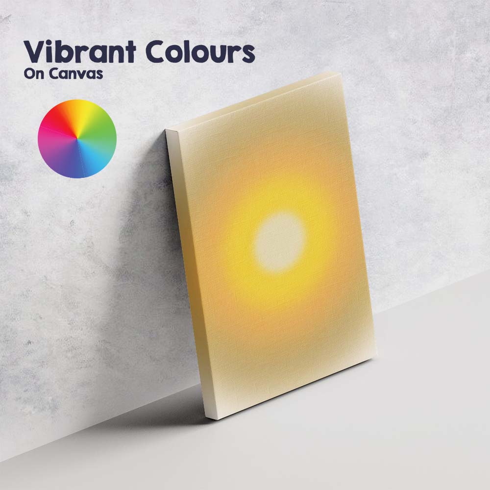 Abstract Golden Sun Glow Minimalist Gradient Canvas Wall Art Print Decor Picture Ready to Hang