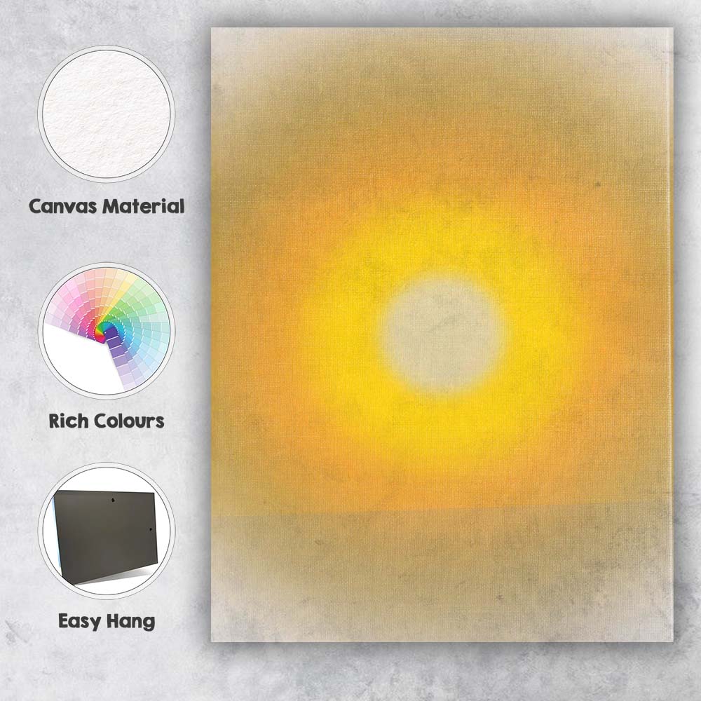 Abstract Golden Sun Glow Minimalist Gradient Canvas Wall Art Print Decor Picture Ready to Hang