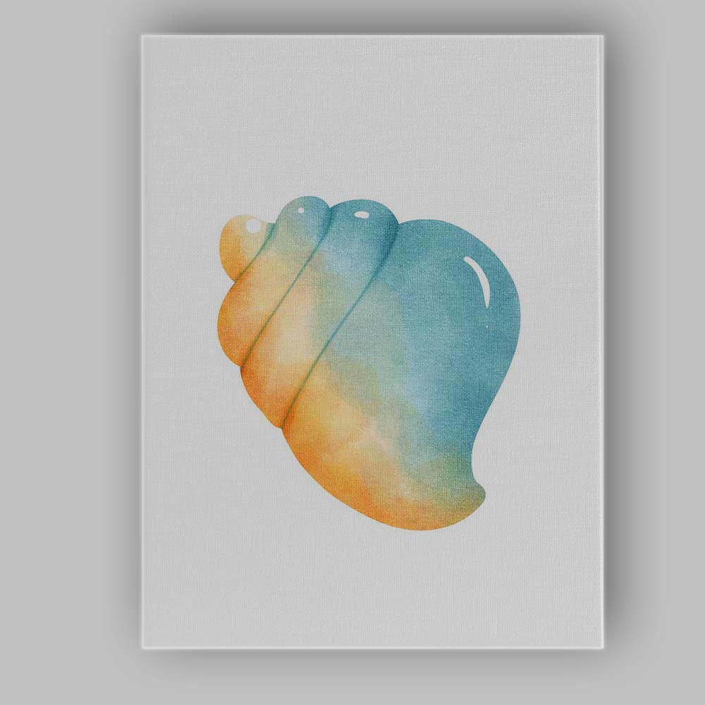 Pastel Watercolour Seashell Coastal Illustration Canvas Wall Art Print Decor Picture Ready to Hang