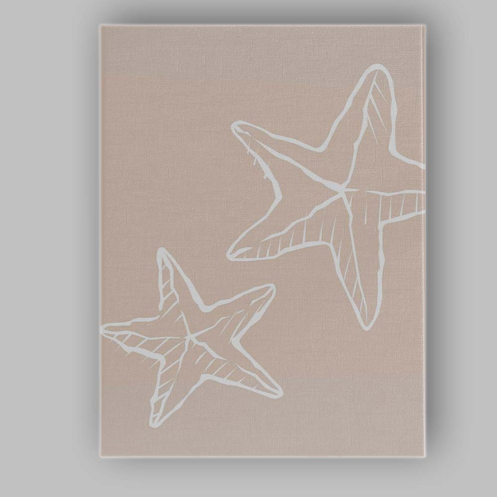 Minimalist White Starfish Coastal Line Art Canvas Wall Art Print Decor Picture Ready to Hang