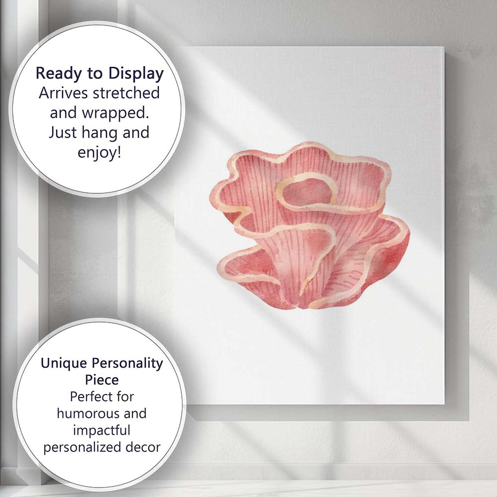 Pink Watercolour Coral Reef Sea Sponge Canvas Wall Art Print Decor Picture Ready to Hang
