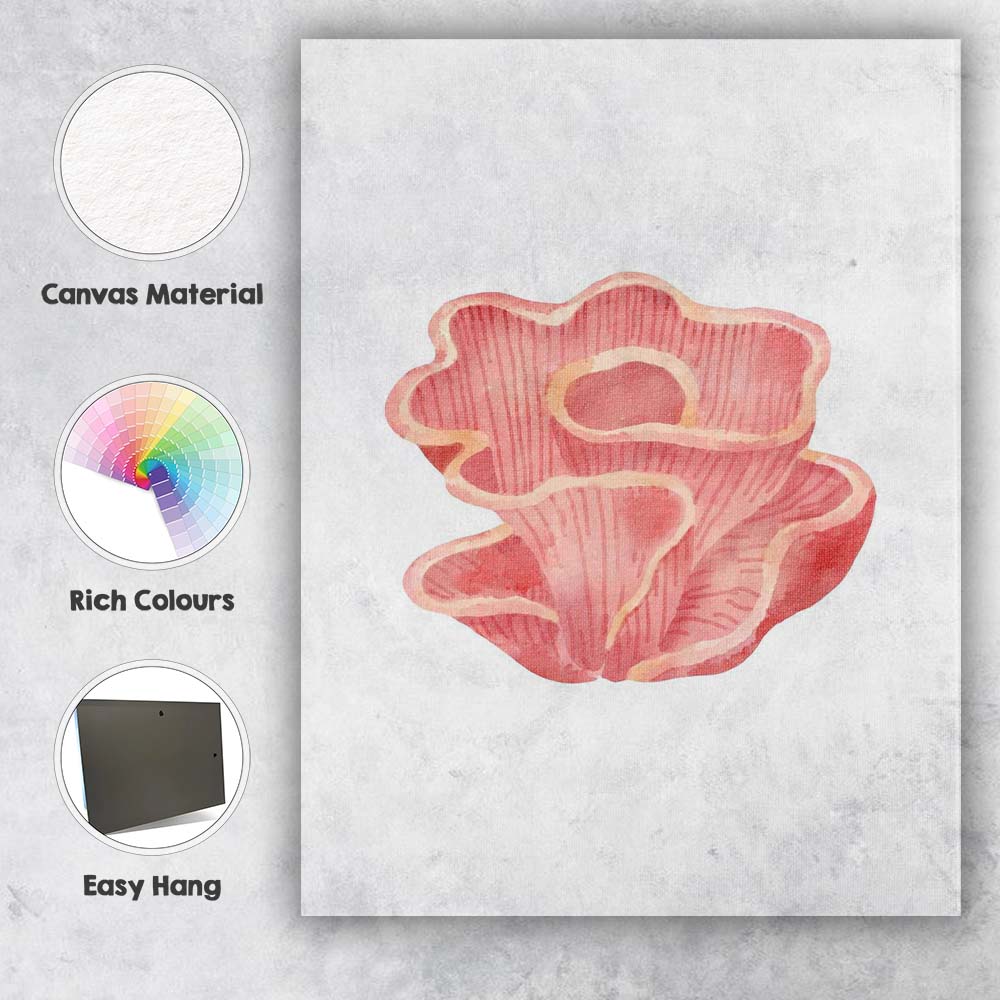 Pink Watercolour Coral Reef Sea Sponge Canvas Wall Art Print Decor Picture Ready to Hang