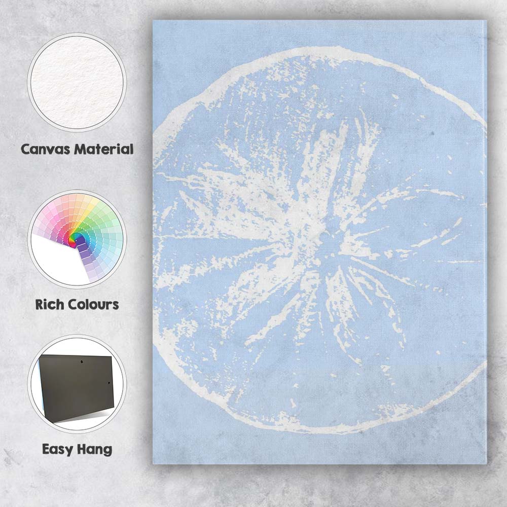 Minimalist Coastal Sand Dollar Shell Silhouette Canvas Wall Art Print Decor Picture Ready to Hang