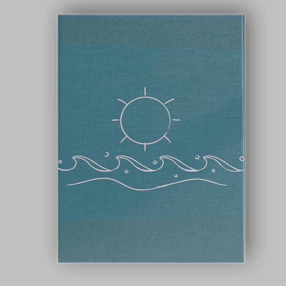 Minimalist Coastal Sun Wave Line Art Illustration Canvas Wall Art Print Decor Picture Ready to Hang