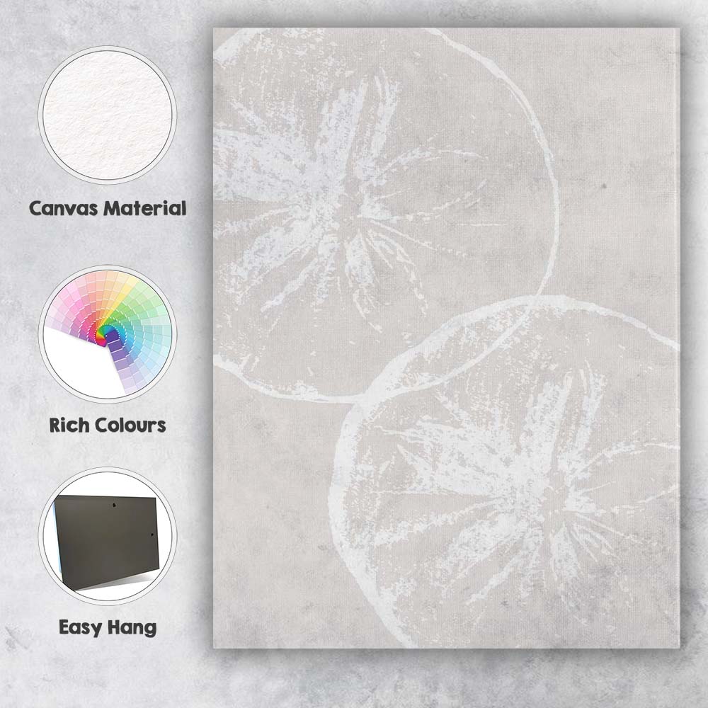Minimalist White Sand Dollar Coastal Botanical Illustration Canvas Wall Art Print Decor Picture Ready to Hang