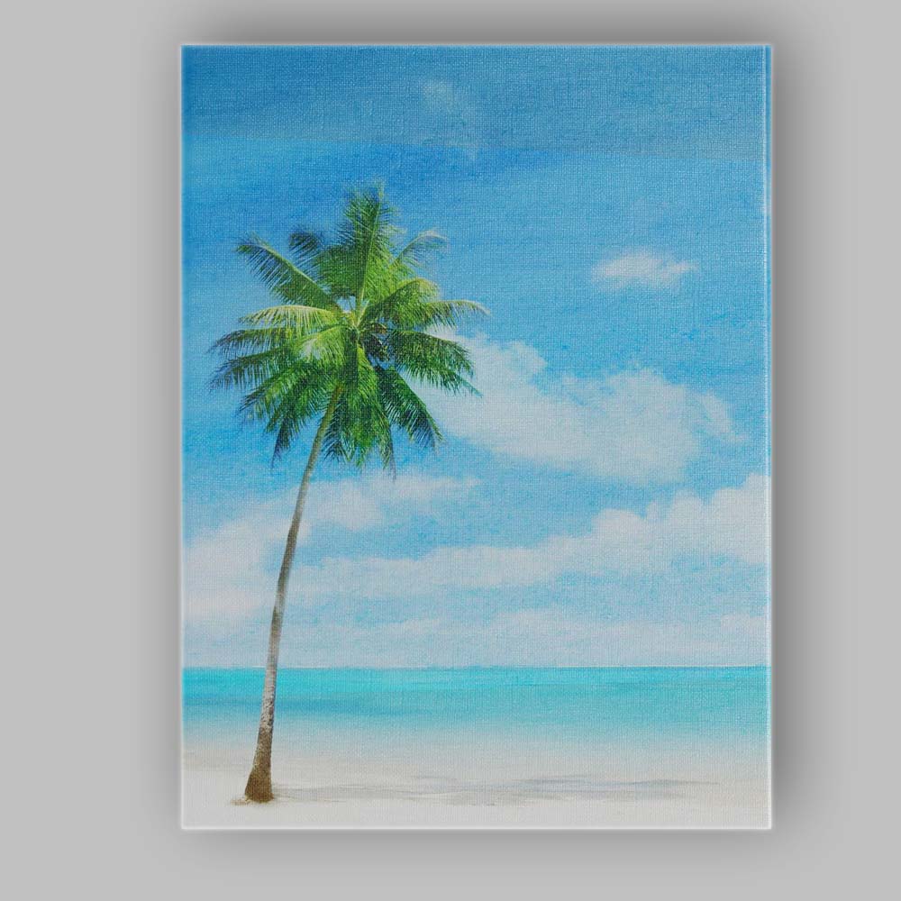 Tropical Palm Tree Beach Ocean Coastal Landscape Canvas Wall Art Print Decor Picture Ready to Hang