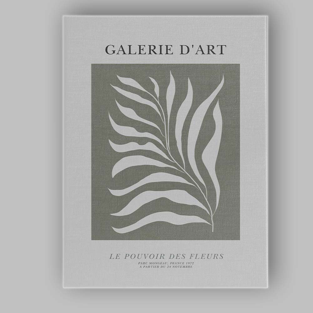 Minimal Sage Green Seaweed Botanical Gallery Poster Canvas Wall Art Print Decor Picture Ready to Hang