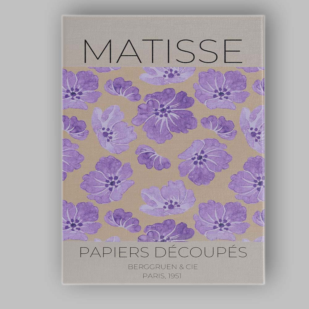 Henri Matisse Purple Watercolour Floral Exhibition Poster Canvas Wall Art Print Decor Picture Ready to Hang