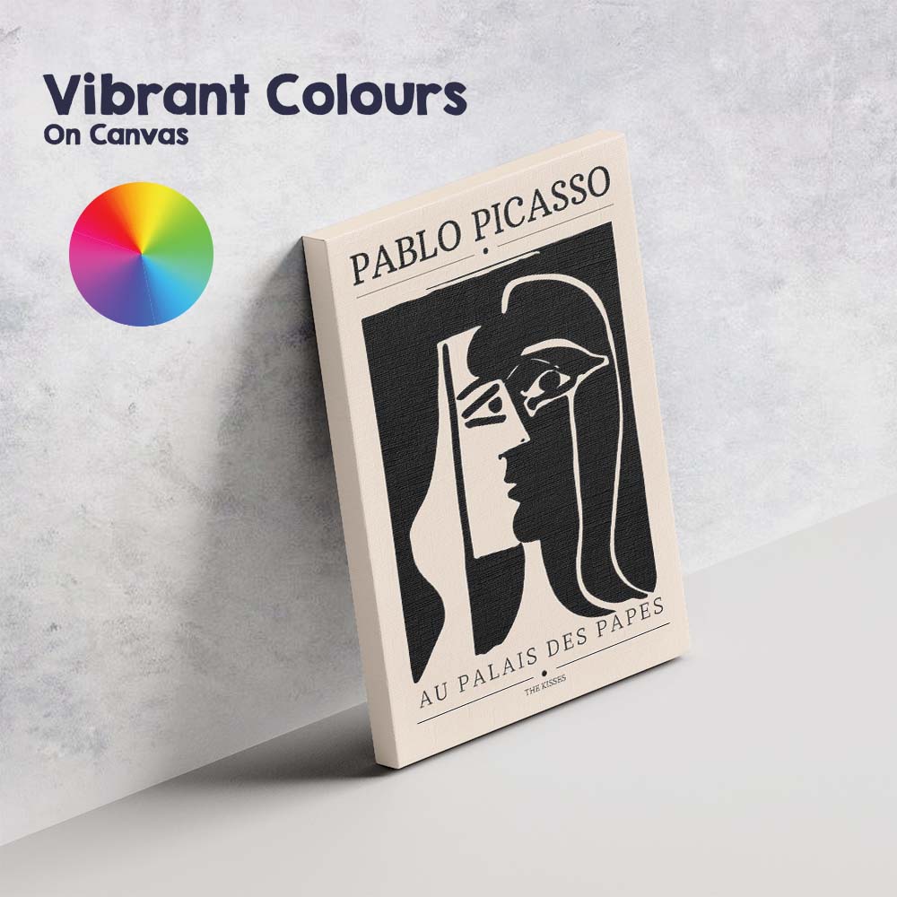 Monochrome Picasso Cubist Face Minimalist Exhibition Poster Canvas Wall Art Print Decor Picture Ready to Hang