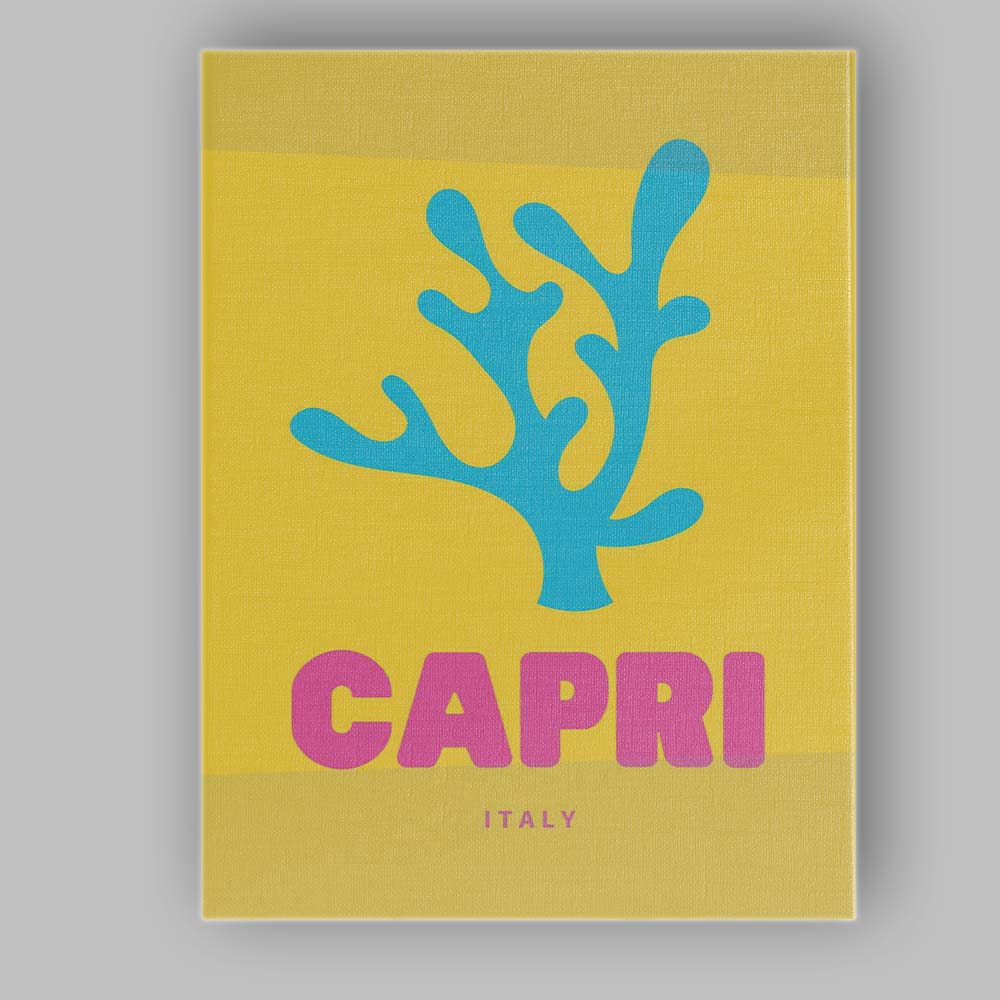 Minimalist Capri Coral Seaweed Travel Poster Canvas Wall Art Print Decor Picture Ready to Hang