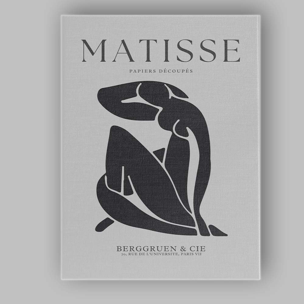 Grey Beige Matisse Abstract Seated Figure Gallery Poster Canvas Wall Art Print Decor Picture Ready to Hang