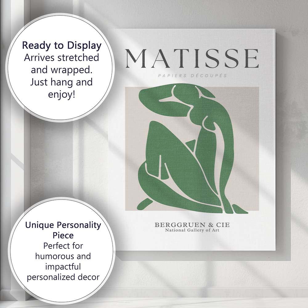 Henri Matisse Green Organic Cut Paper Abstract Poster Canvas Wall Art Print Decor Picture Ready to Hang