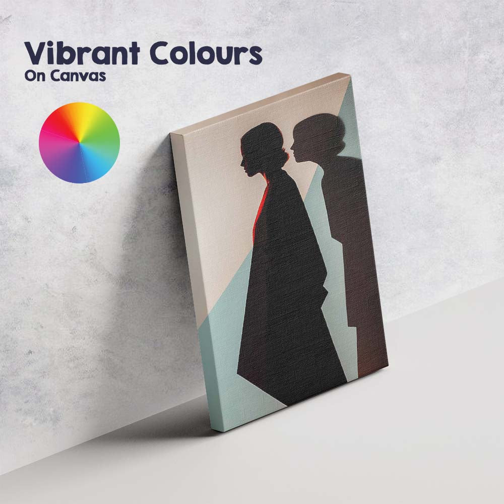 Moody Female Silhouette With Shadow Contemporary Portrait Canvas Wall Art Print Decor Picture Ready to Hang