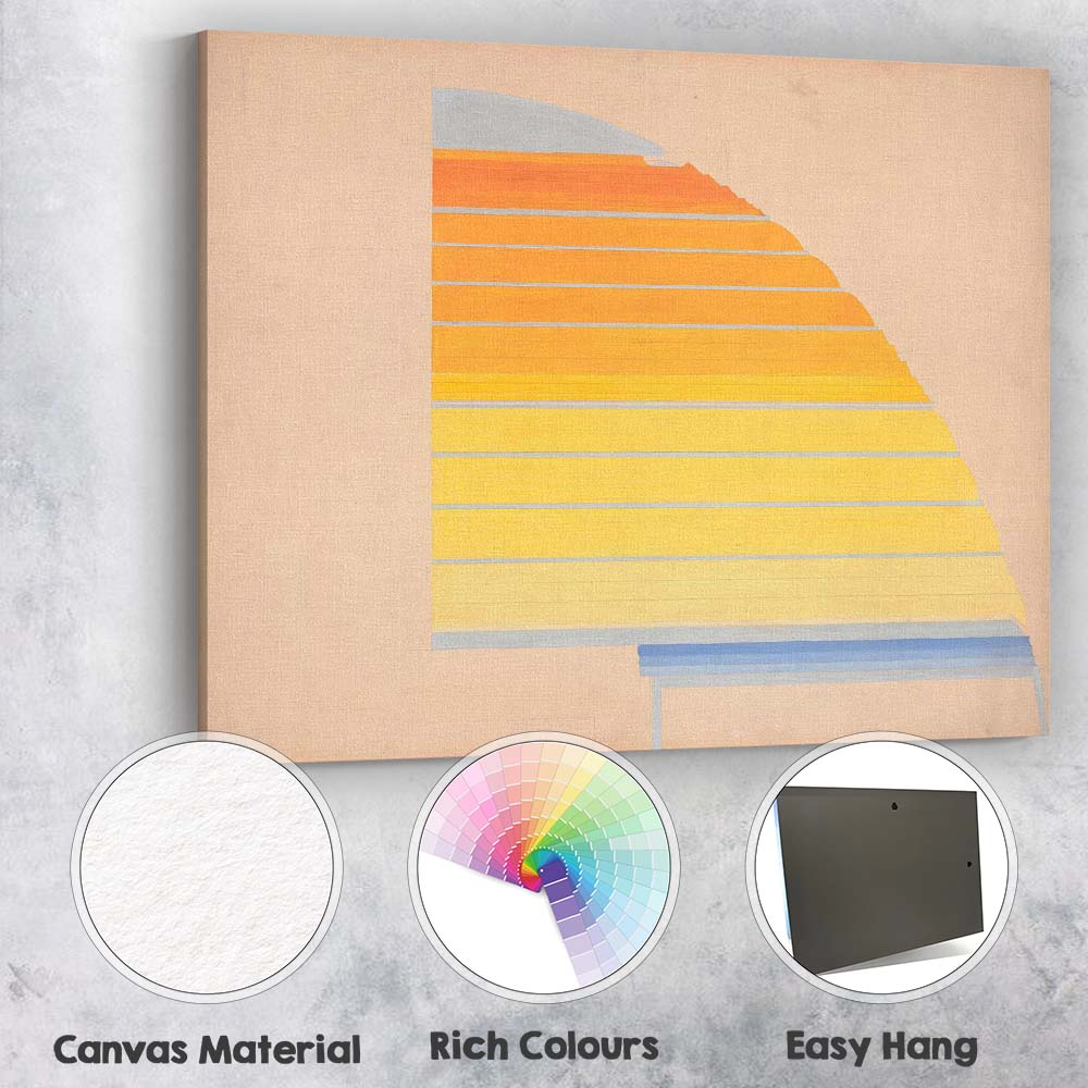 Abstract Geometric Sunset Landscape Minimalist Modern Art Canvas Wall Art Print Decor Picture Ready to Hang