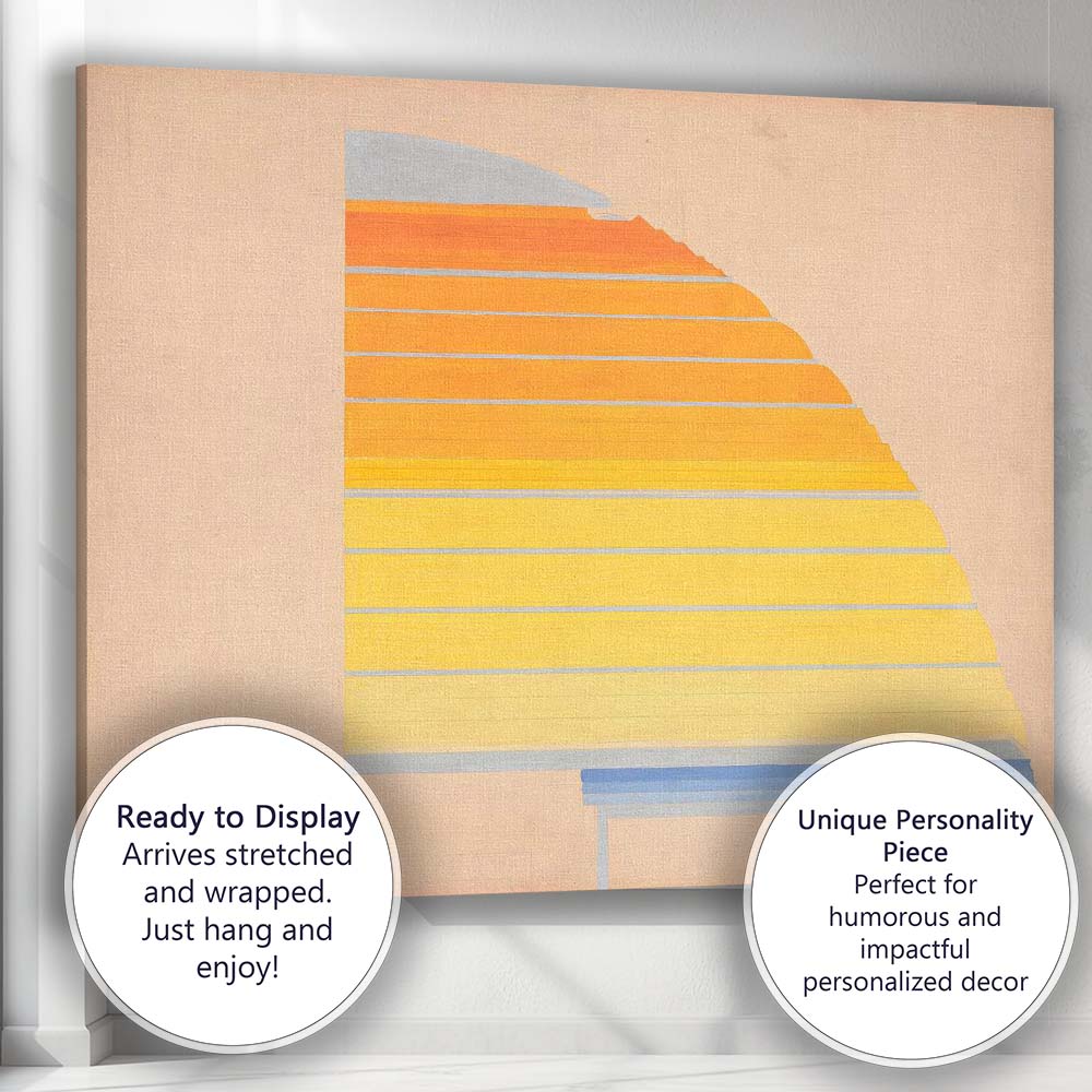 Abstract Geometric Sunset Landscape Minimalist Modern Art Canvas Wall Art Print Decor Picture Ready to Hang