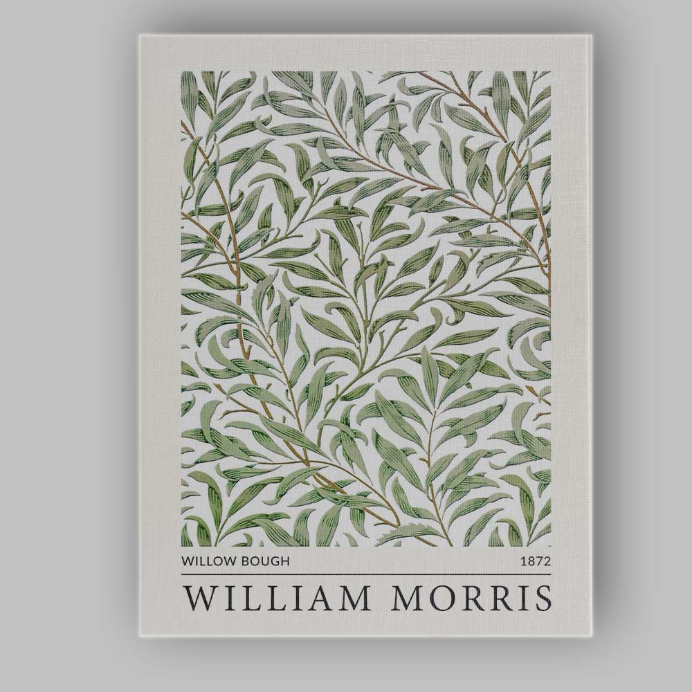 Green Willow Bough William Morris Botanical Leaf Pattern Canvas Wall Art Print Decor Picture Ready to Hang