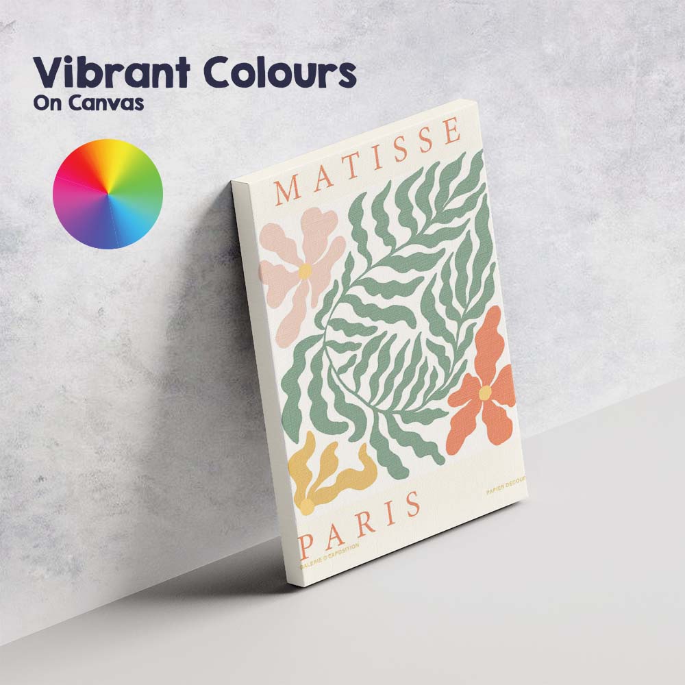 Matisse Inspired Botanical Cut Paper Floral Poster Canvas Wall Art Print Decor Picture Ready to Hang