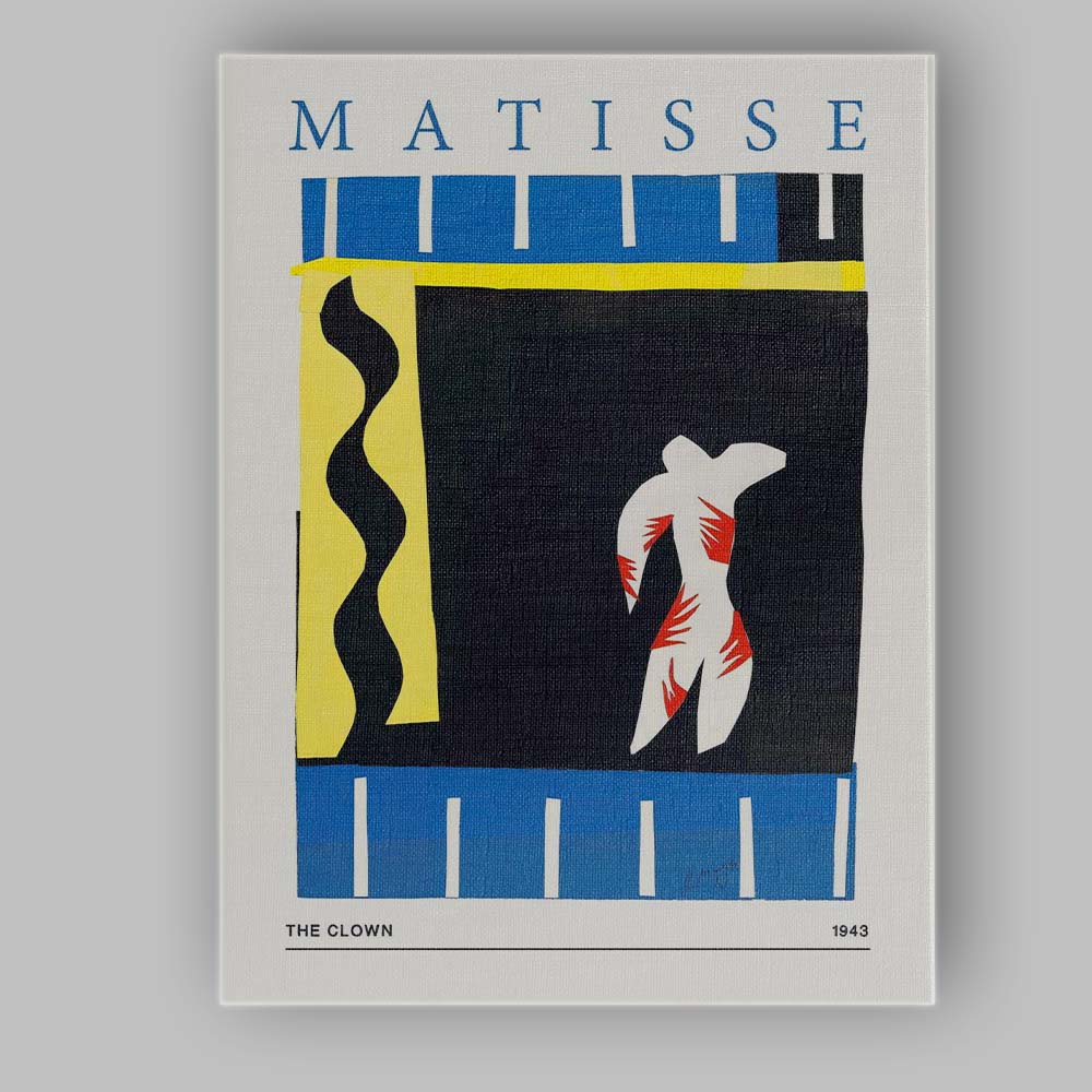 Matisse Inspired The Clown Abstract Cut Paper Collage Poster Canvas Wall Art Print Decor Picture Ready to Hang