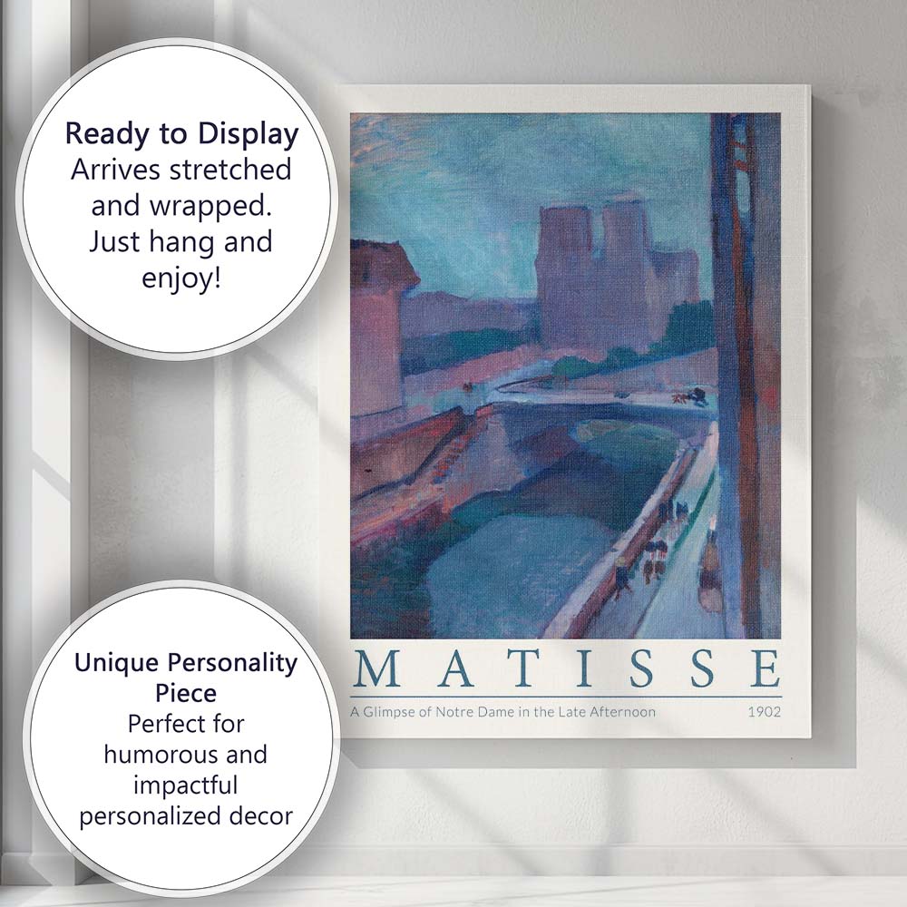 Henri Matisse Notre Dame River Cityscape Impressionist Painting Canvas Wall Art Print Decor Picture Ready to Hang