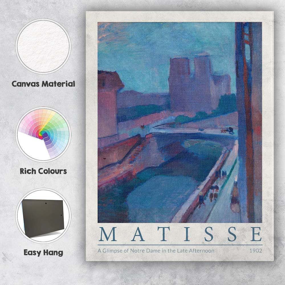 Henri Matisse Notre Dame River Cityscape Impressionist Painting Canvas Wall Art Print Decor Picture Ready to Hang