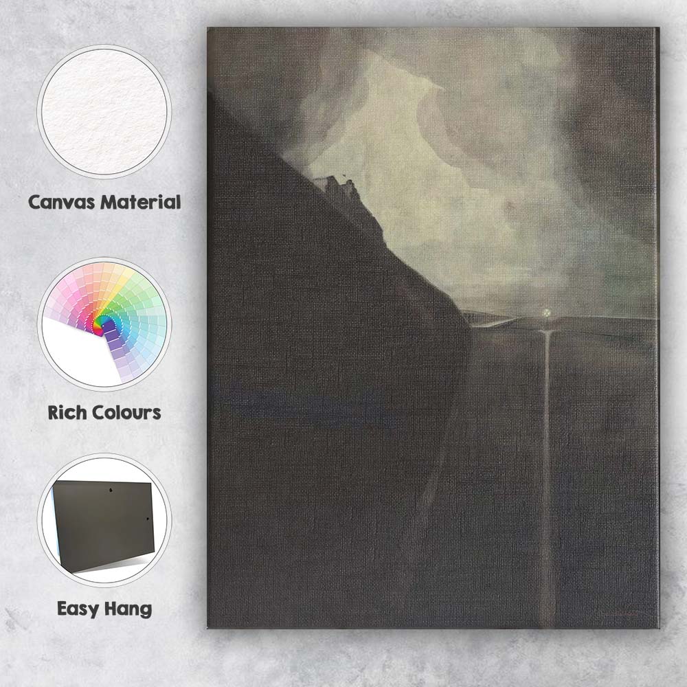 Dark Moody Landscape Dramatic Sky Symbolist Painting Canvas Wall Art Print Decor Picture Ready to Hang