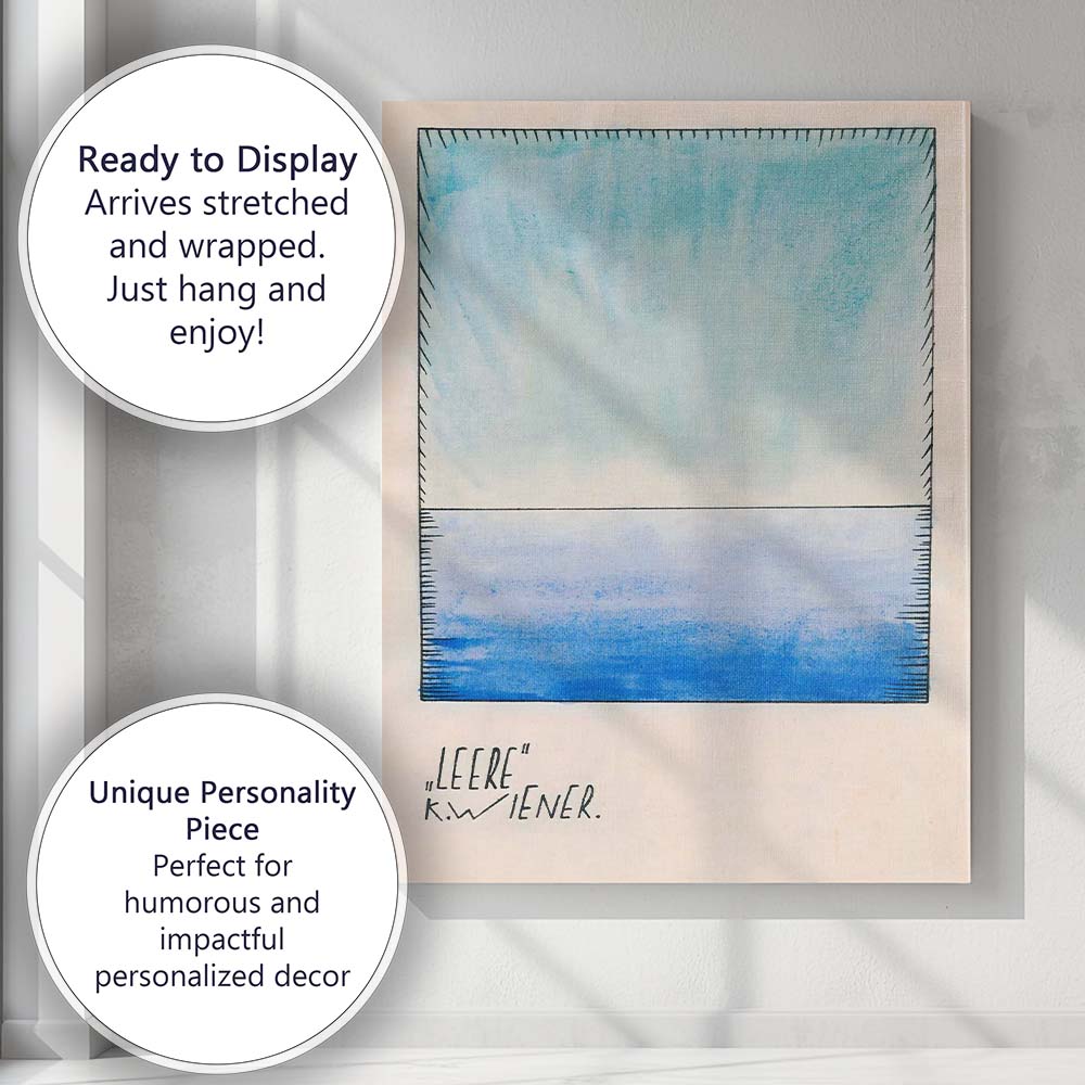 Minimalist Blue Horizon Abstract Watercolour Landscape Canvas Wall Art Print Decor Picture Ready to Hang