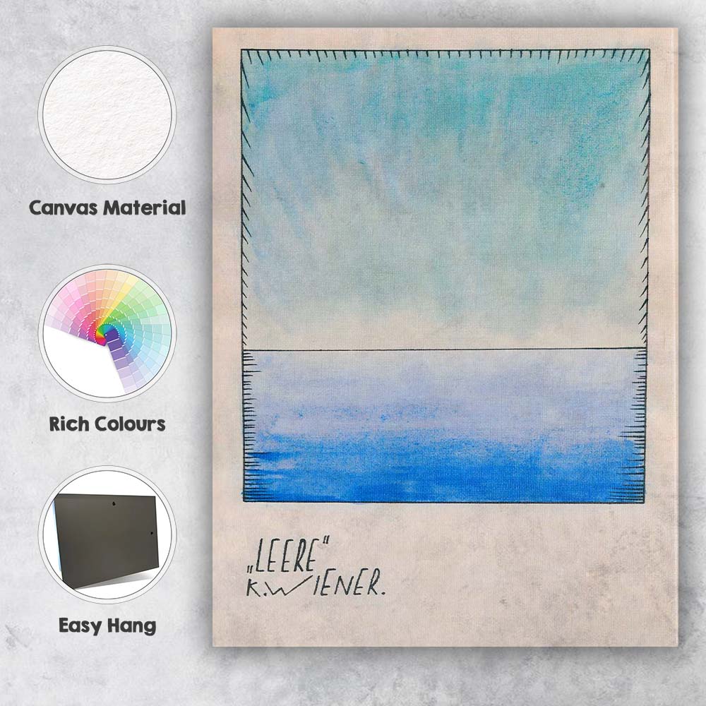 Minimalist Blue Horizon Abstract Watercolour Landscape Canvas Wall Art Print Decor Picture Ready to Hang