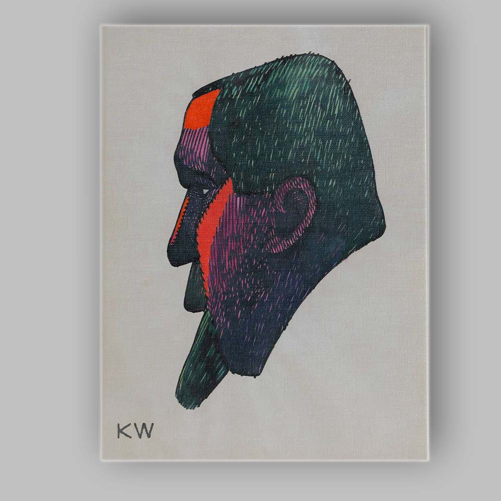 Expressionist Colour Block Male Portrait Illustration Canvas Wall Art Print Decor Picture Ready to Hang