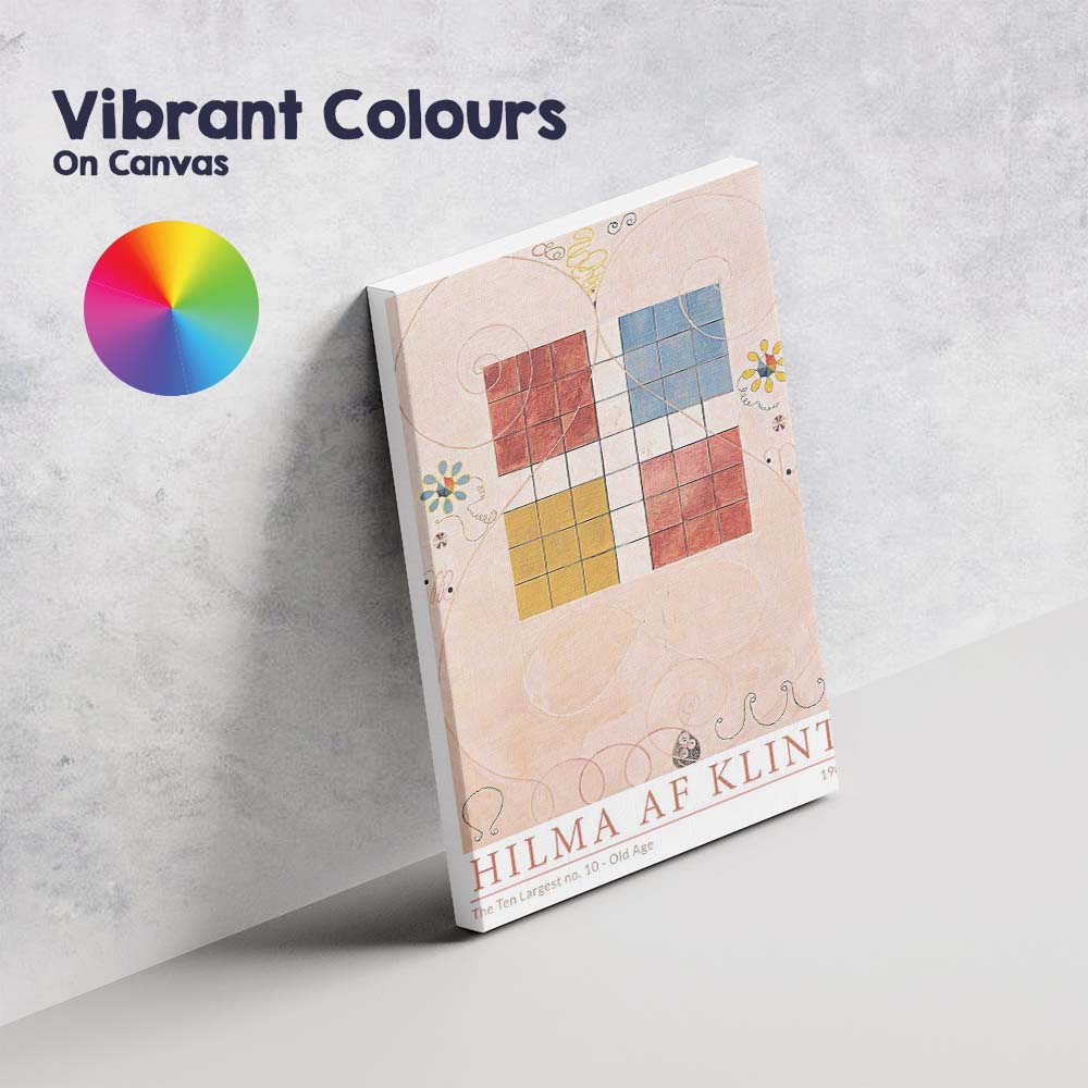 Pastel Hilma Af Klint Geometric Abstract Grid Composition Canvas Wall Art Print Decor Picture Ready to Hang