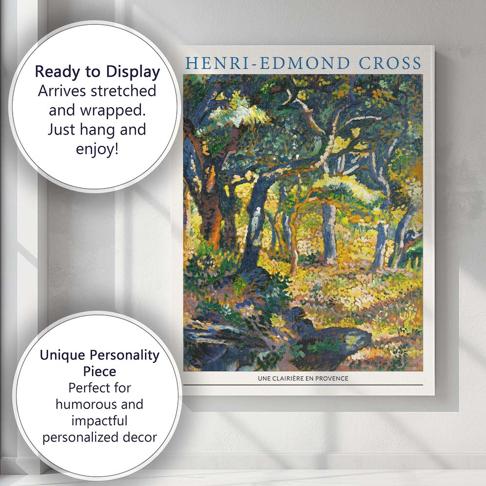 Henri Edmond Cross Sunlit Provence Woodland Landscape Impressionist Canvas Wall Art Print Decor Picture Ready to Hang