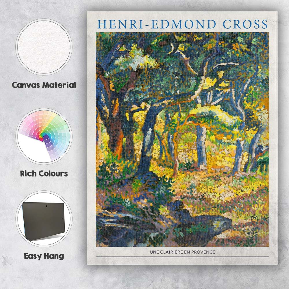 Henri Edmond Cross Sunlit Provence Woodland Landscape Impressionist Canvas Wall Art Print Decor Picture Ready to Hang