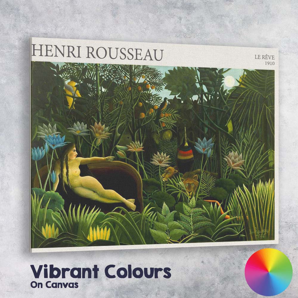 Henri Rousseau Dreamlike Jungle Moonlight Exotic Wildlife Canvas Wall Art Print Decor Picture Ready to Hang