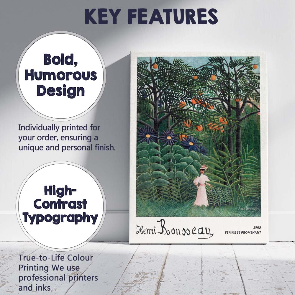 Henri Rousseau Tropical Garden Woman Among Orange Trees Canvas Wall Art Print Decor Picture Ready to Hang