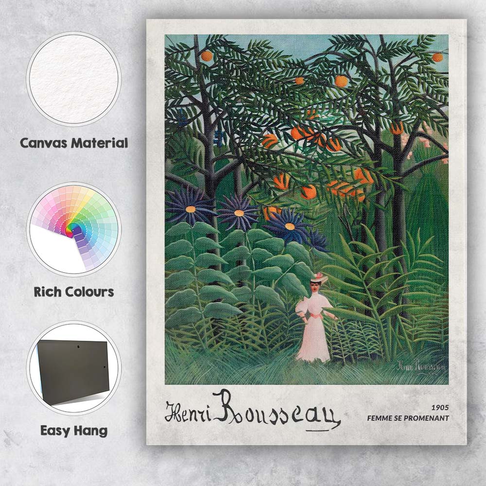 Henri Rousseau Tropical Garden Woman Among Orange Trees Canvas Wall Art Print Decor Picture Ready to Hang
